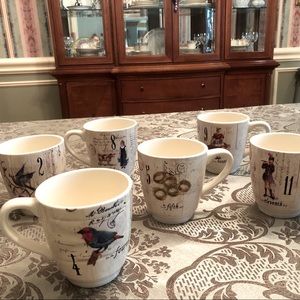 William Sonoma 12 Days of Christmas Mugs